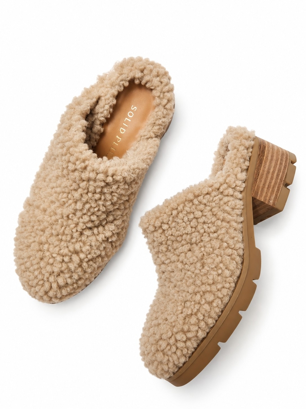 Donald J. Pliner Size 6 Tan Shearling Mule Clog